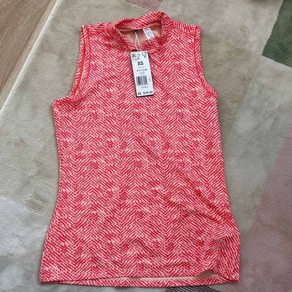 adidas Women's Red Patterned golf Top